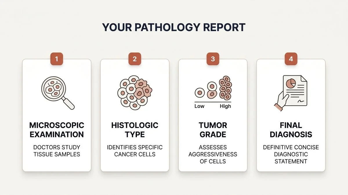 Oral cancer histopathology report terms explained — key facts infographic